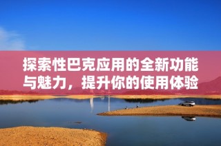 探索性巴克应用的全新功能与魅力，提升你的使用体验