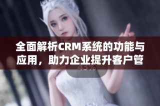 全面解析CRM系统的功能与应用，助力企业提升客户管理效率