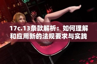 17c.13条款解析：如何理解和应用新的法规要求与实践指南