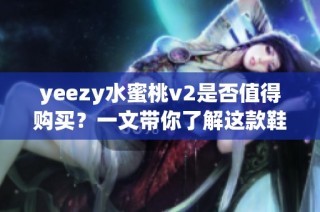 yeezy水蜜桃v2是否值得购买？一文带你了解这款鞋的价值与魅力