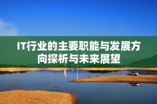 IT行业的主要职能与发展方向探析与未来展望