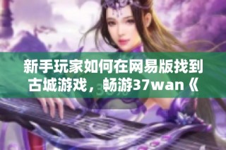 新手玩家如何在网易版找到古城游戏，畅游37wan《武易》的精彩新副本
