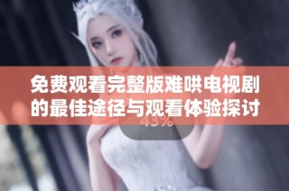 免费观看完整版难哄电视剧的最佳途径与观看体验探讨