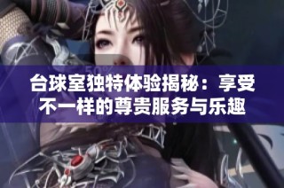 台球室独特体验揭秘：享受不一样的尊贵服务与乐趣