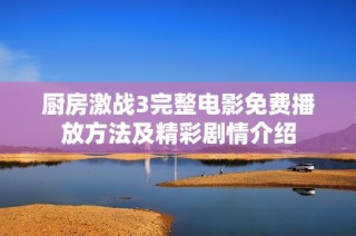 厨房激战3完整电影免费播放方法及精彩剧情介绍