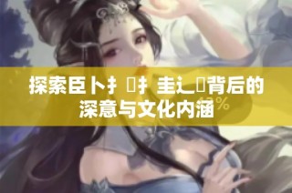 探索臣卜扌喿扌圭辶畐背后的深意与文化内涵