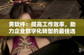 黄软件：提高工作效率，助力企业数字化转型的最佳选择