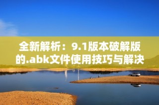 全新解析：9.1版本破解版的.abk文件使用技巧与解决方案