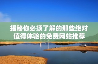 揭秘你必须了解的那些绝对值得体验的免费网站推荐