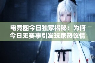 电竞圈今日独家揭秘：为何今日无赛事引发玩家热议情况分析