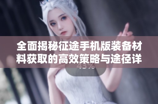 全面揭秘征途手机版装备材料获取的高效策略与途径详解